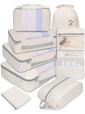 Travel Packing Cubes Set Luggage Organizer Suitcase Storage Bags Travel Gear
